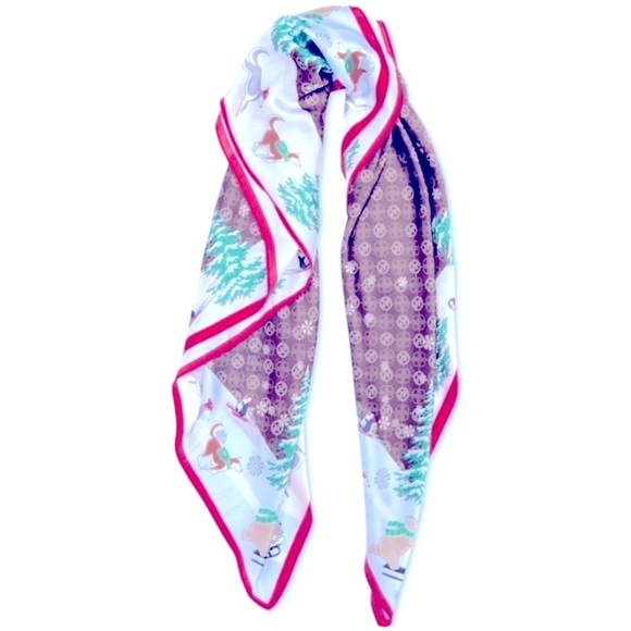 Giani Bernini Holiday Bears Square Scarf ✨ Christmas Gift Ready! - Picture 2 of 7